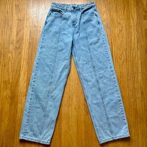 Motel Rocks Seam Parallel Jeans in Light Wash Blue | Size XS